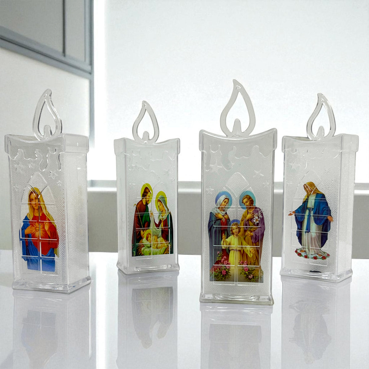 Vela LED X4 Con Imagen Religiosa - Ayudar a Un Hogar