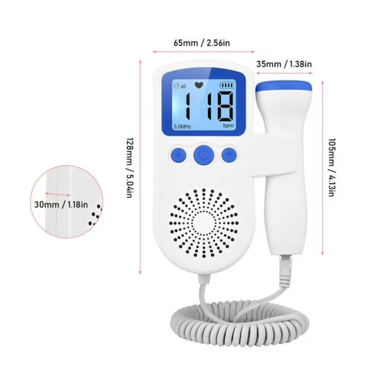 Monitor de frecuencia cardíaca Doppler fetal