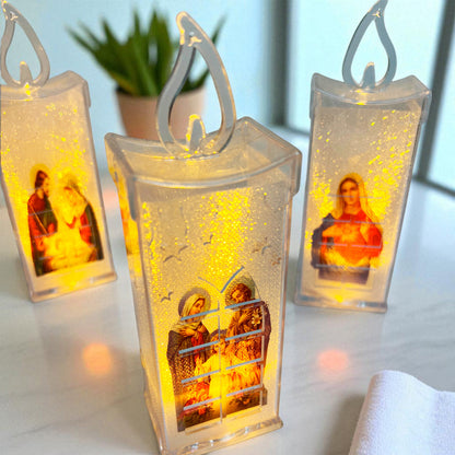 Vela LED X4 Con Imagen Religiosa - Ayudar a Un Hogar